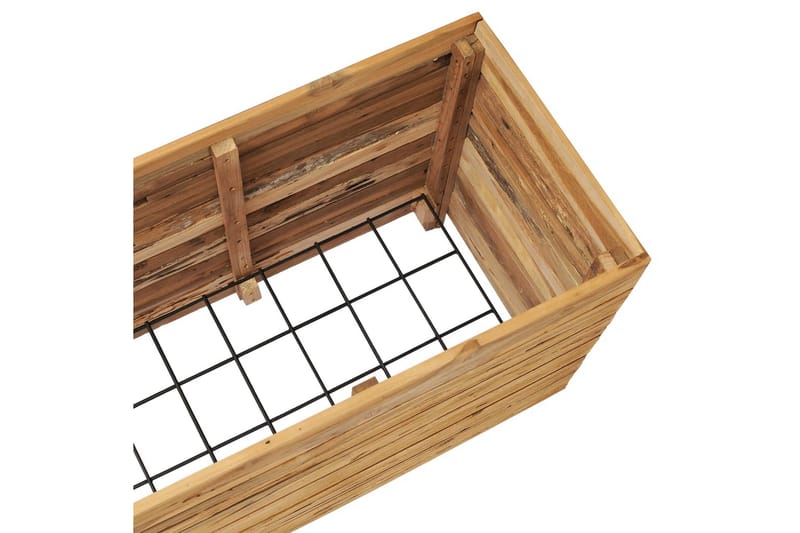 Høybed 150x40x55 cm resirkulert teak og stål - Hage - Dyrking & hagearbeid - Dyrking - Blomsterpotter - Blomsterkasser