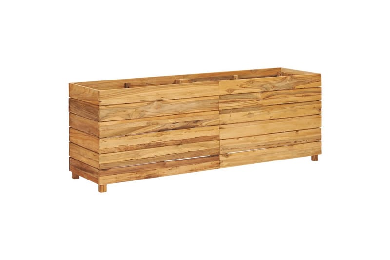Høybed 150x40x55 cm resirkulert teak og stål - Hage - Dyrking & hagearbeid - Dyrking - Blomsterpotter - Blomsterkasser
