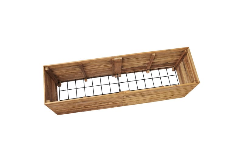 Høybed 150x40x55 cm resirkulert teak og stål - Hage - Dyrking & hagearbeid - Dyrking - Blomsterpotter - Blomsterkasser
