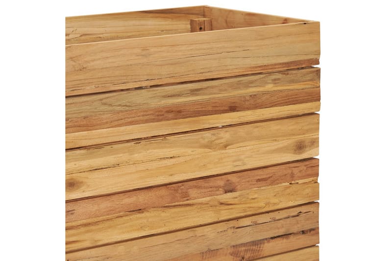 Høybed 150x40x55 cm resirkulert teak og stål - Hage - Dyrking & hagearbeid - Dyrking - Blomsterpotter - Blomsterkasser