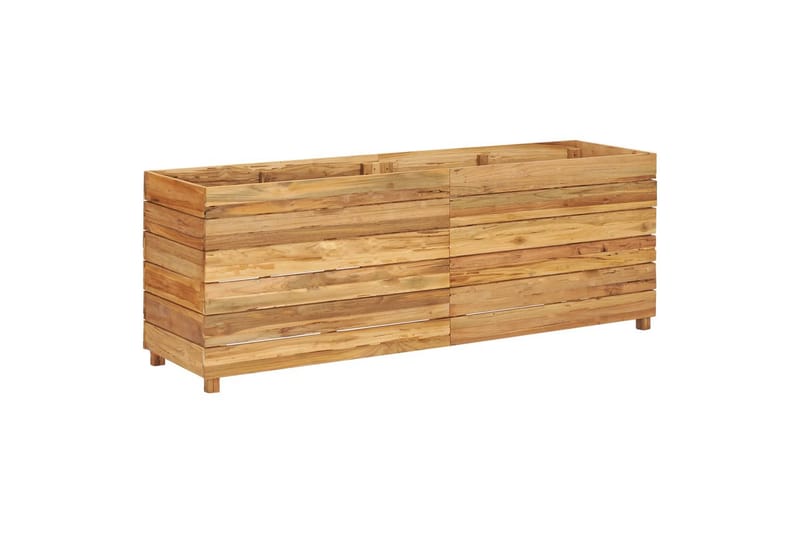 Høybed 150x40x55 cm resirkulert teak og stål - Hage - Dyrking & hagearbeid - Dyrking - Blomsterpotter - Blomsterkasser