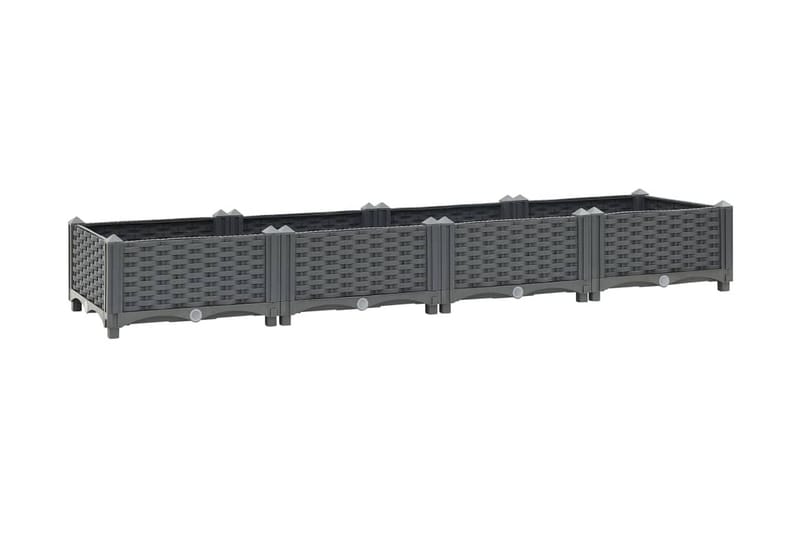 Høybed 160x40x23 cm polypropylen - Grå - Hagemøbler - Øvrig utendørs - Tilbehør utend�ørs - Hagekrukker