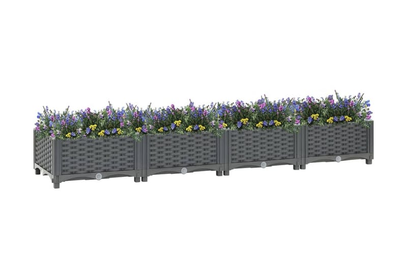 Høybed 160x40x23 cm polypropylen - Grå - Blomsterkasser - Hagekrukker