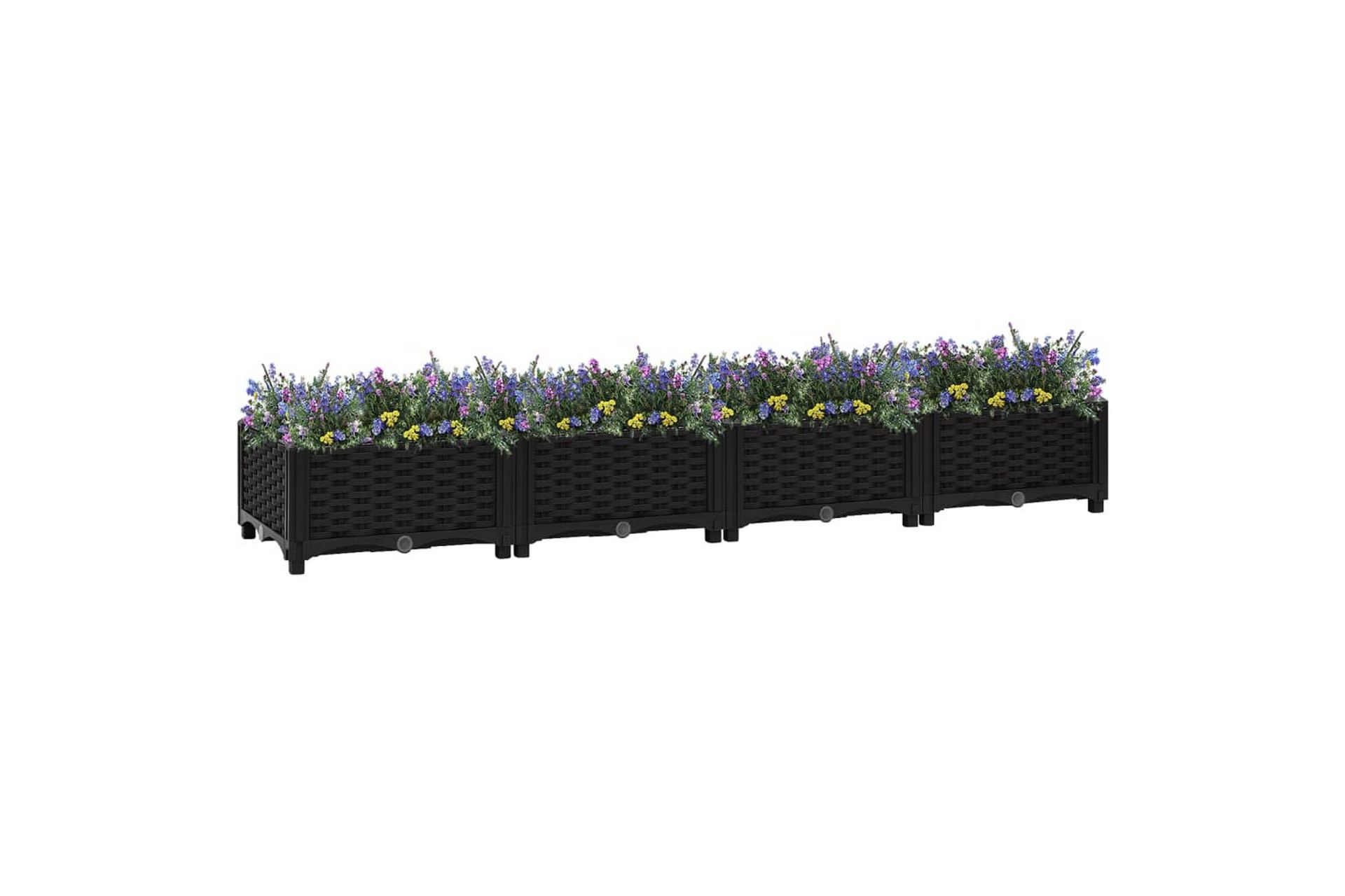 Høybed 160x40x23 cm polypropylen - Svart - Hagemøbler - Øvrig utendørs - Tilbehør utendørs - Hagekrukker