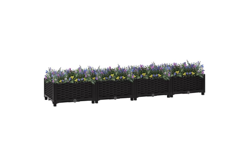 Høybed 160x40x23 cm polypropylen - Svart - Hagemøbler - Øvrig utendørs - Tilbehør utendørs - Hagekrukker