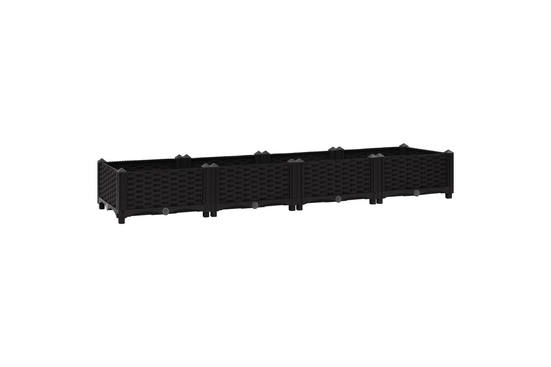 Høybed 160x40x23 cm polypropylen - Svart - Hagemøbler - Øvrig utendørs - Tilbehør utendørs - Hagekrukker