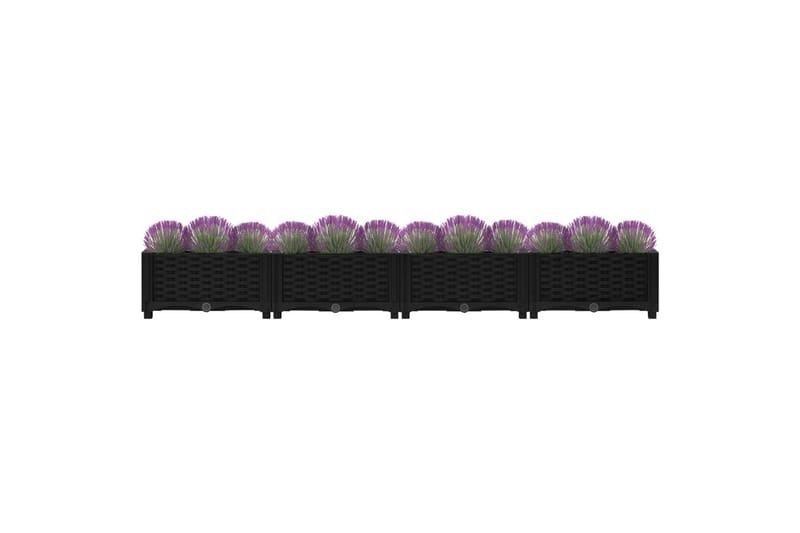 Høybed 160x40x23 cm polypropylen - Svart - Hagemøbler - Øvrig utendørs - Tilbehør utendørs - Hagekrukker