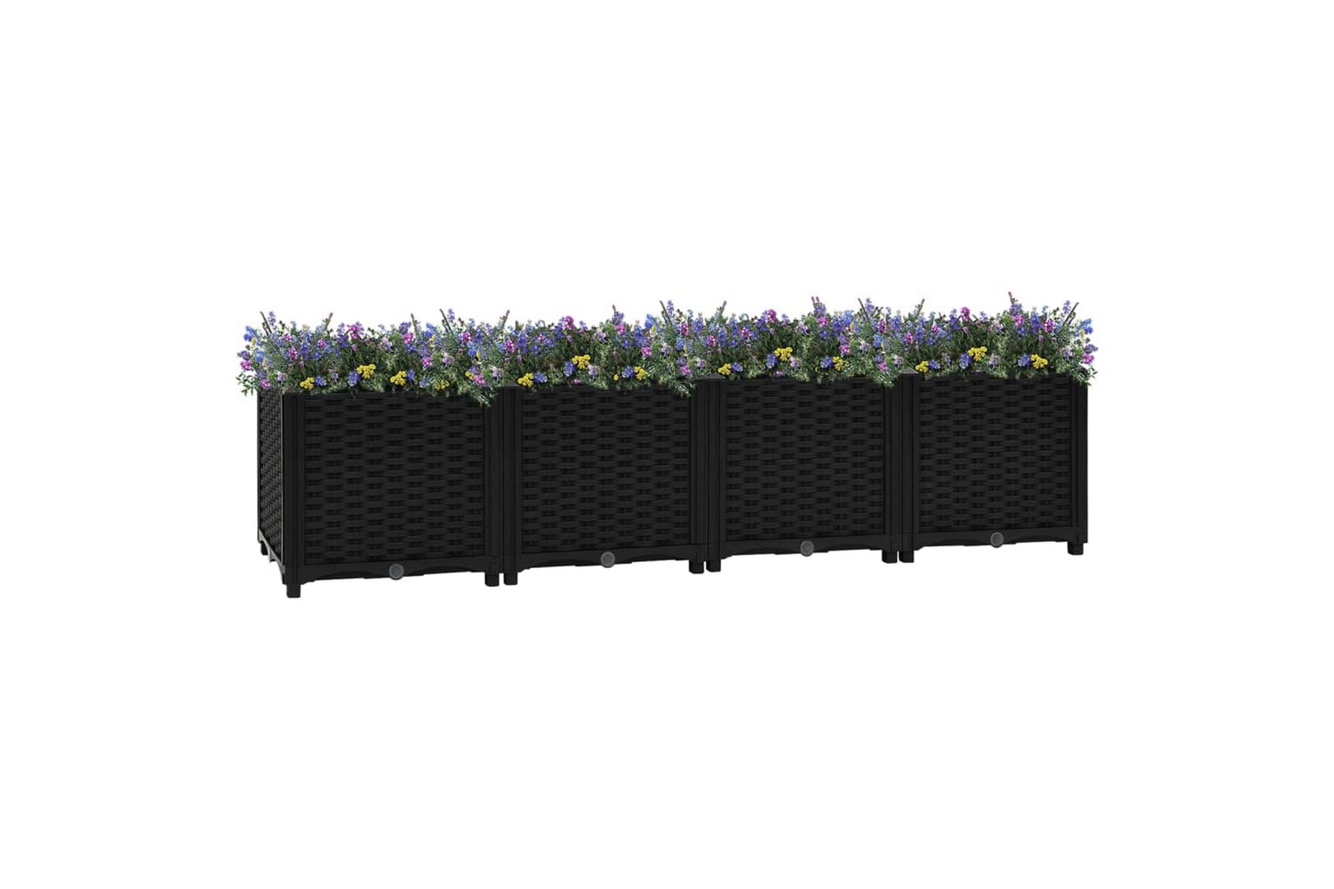Høybed 160x40x38 cm polypropylen - Svart - Hagemøbler - Øvrig utendørs - Tilbehør utendørs - Hagekrukker