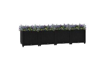 Høybed 160x40x38 cm polypropylen - Svart - Hagemøbler - Øvrig utendørs - Tilbehør utendørs - Hagekrukker