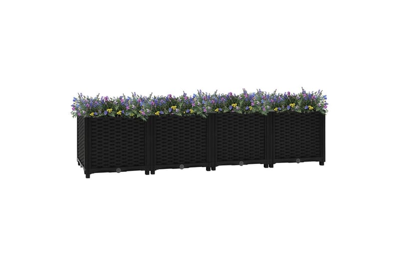 Høybed 160x40x38 cm polypropylen - Svart - Hagemøbler - Øvrig utendørs - Tilbehør utendørs - Hagekrukker