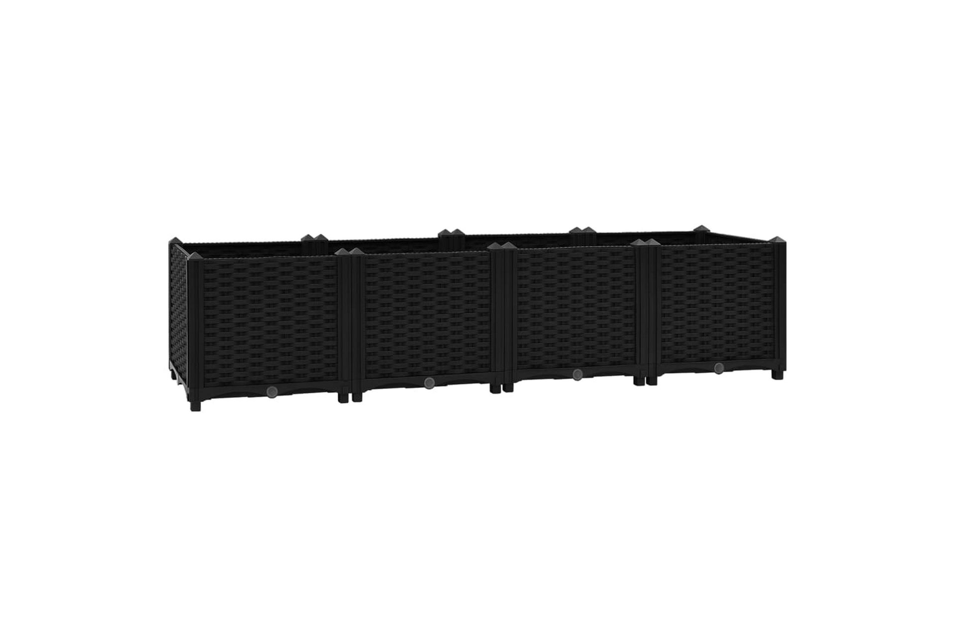 Høybed 160x40x38 cm polypropylen - Svart - Hagemøbler - Øvrig utendørs - Tilbehør utendørs - Hagekrukker