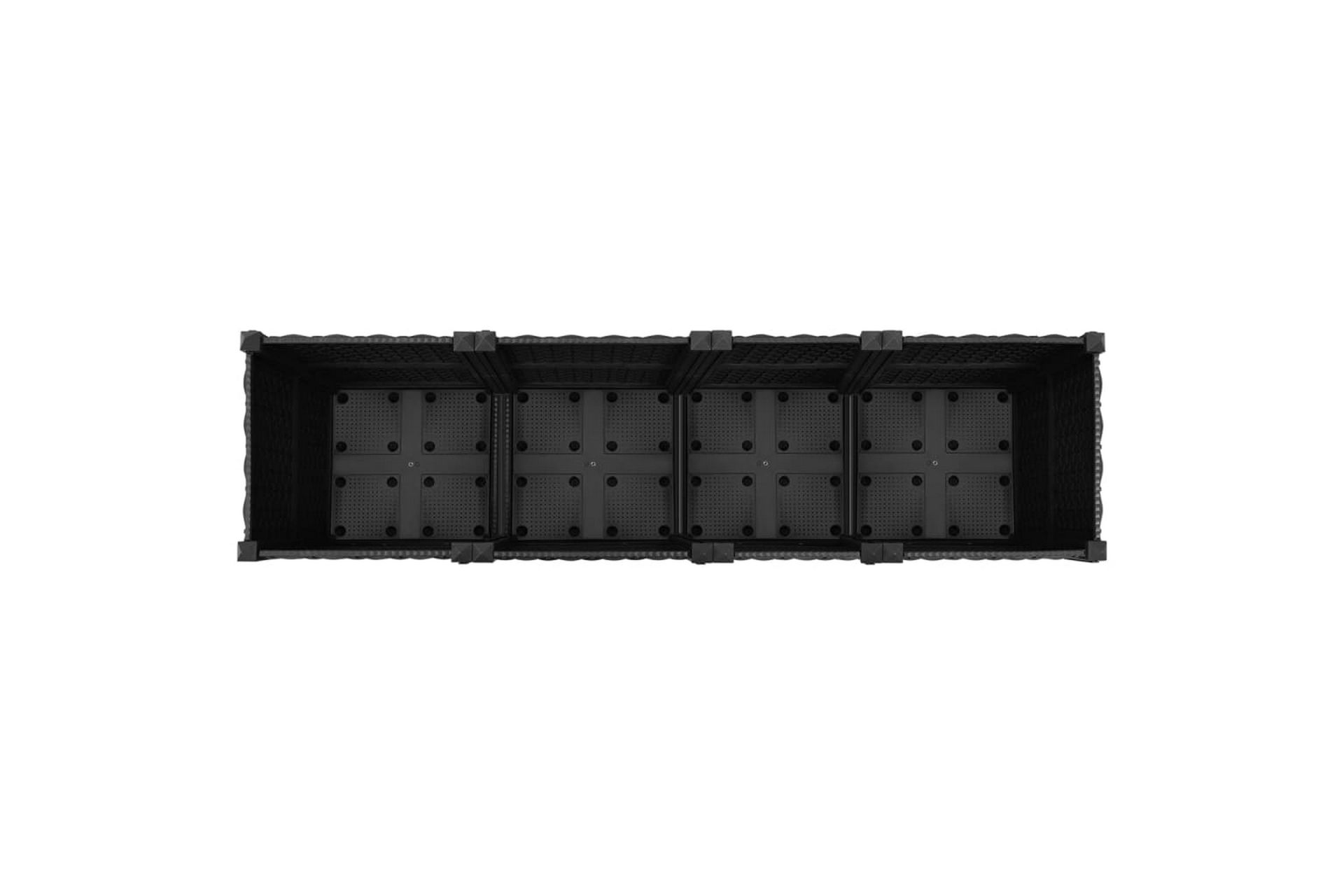Høybed 160x40x38 cm polypropylen - Svart - Hagemøbler - Øvrig utendørs - Tilbehør utendørs - Hagekrukker