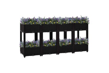 Høybed 160x40x71 cm polypropylen - Svart - Hagemøbler - Øvrig utendørs - Tilbehør utendørs - Hagekrukker