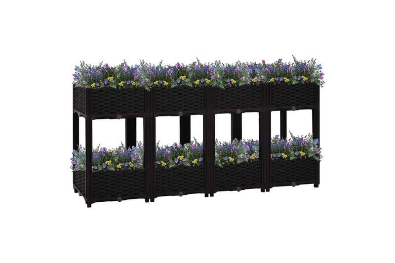 Høybed 160x40x71 cm polypropylen - Svart - Hagemøbler - Øvrig utendørs - Tilbehør utendørs - Hagekrukker