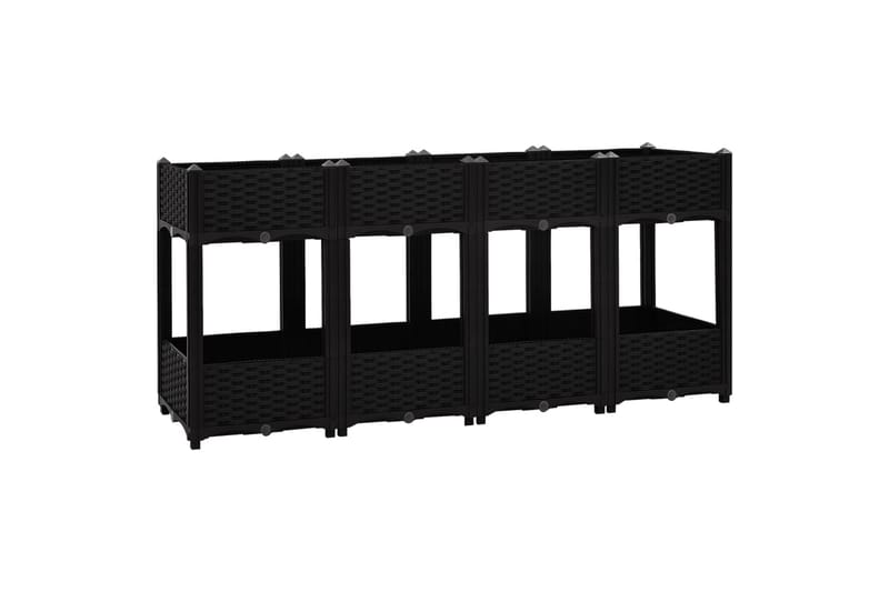 Høybed 160x40x71 cm polypropylen - Svart - Hagemøbler - Øvrig utendørs - Tilbehør utendørs - Hagekrukker