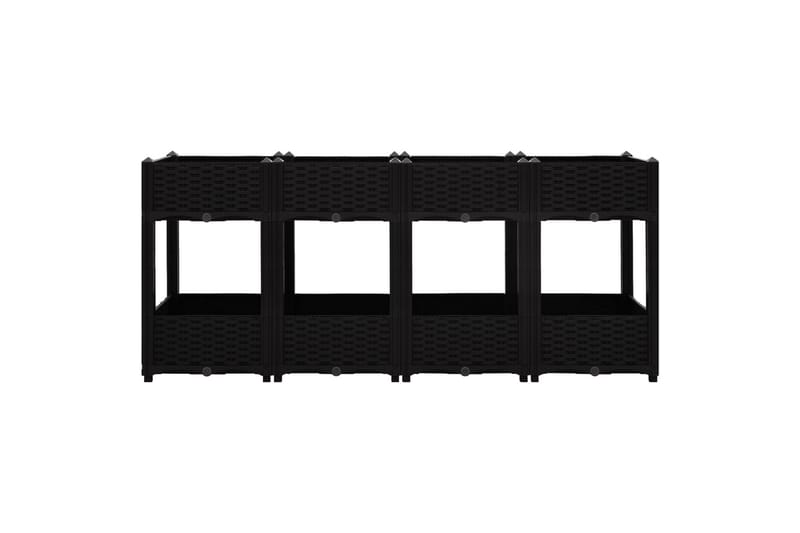 Høybed 160x40x71 cm polypropylen - Svart - Hagemøbler - Øvrig utendørs - Tilbehør utendørs - Hagekrukker