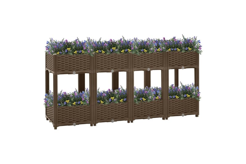 Høybed 160x40x71 cm polypropylen - Brun - Hagemøbler - Øvrig utendørs - Tilbehør utendørs - Hagekrukker