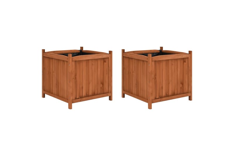 Høybed 2 stk 50x50x50 cm gran - Brun - Hagemøbler - Øvrig utendørs - Tilbehør utendørs - Hagekrukker