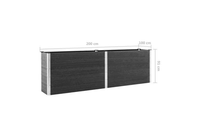 Høybed 200x100x91 cm WPC grå - Grå - Hagemøbler - Øvrig utendørs - Tilbehør utendørs - Hagekrukker
