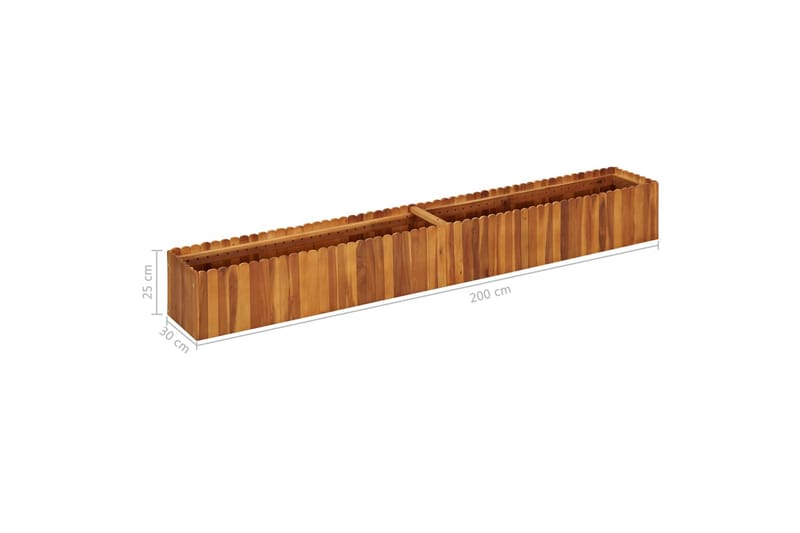 Høybed 200x30x25 cm heltre akasie - Brun - Hagemøbler - Øvrig utendørs - Tilbehør utendørs - Hagekrukker