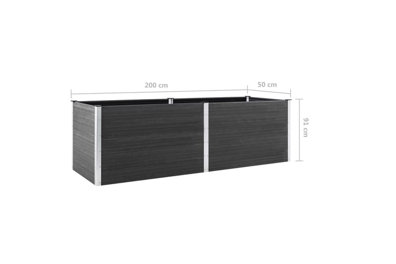 Høybed 200x50x91 cm WPC grå - Grå - Hagemøbler - Øvrig utendørs - Tilbehør utendørs - Hagekrukker