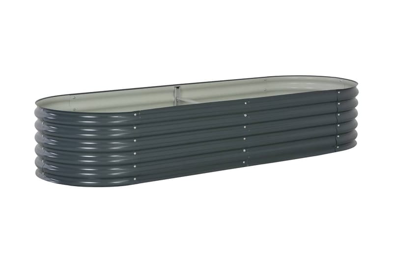 Høybed 240x80x44 cm galvanisert stål grå - Hagemøbler - Øvrig utendørs - Tilbehør utendørs - Hagekrukker