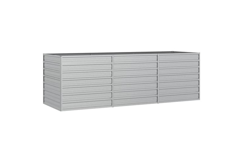 Høybed 240x80x77 cm galvanisert stål sølv - Silver - Hagemøbler - Øvrig utendørs - Tilbehør utendørs - Hagekrukker