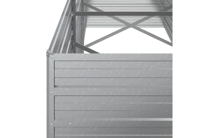 Høybed 240x80x77 cm galvanisert stål sølv - Silver - Hagemøbler - Øvrig utendørs - Tilbehør utendørs - Hagekrukker