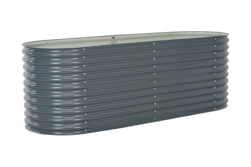 Høybed 240x80x81 cm galvanisert stål grå - Hagemøbler - Øvrig utendørs - Tilbehør utendørs - Hagekrukker