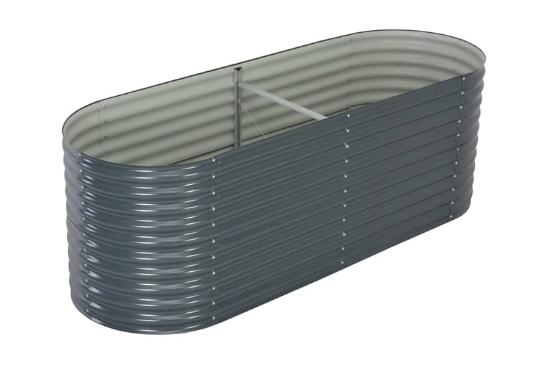Høybed 240x80x81 cm galvanisert stål grå - Hagemøbler - Øvrig utendørs - Tilbehør utendørs - Hagekrukker