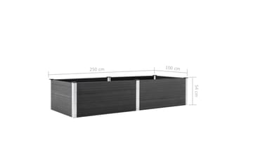 Høybed 250x100x54 cm WPC grå - Hagemøbler - Øvrig utendørs - Tilbehør utendørs - Hagekrukker