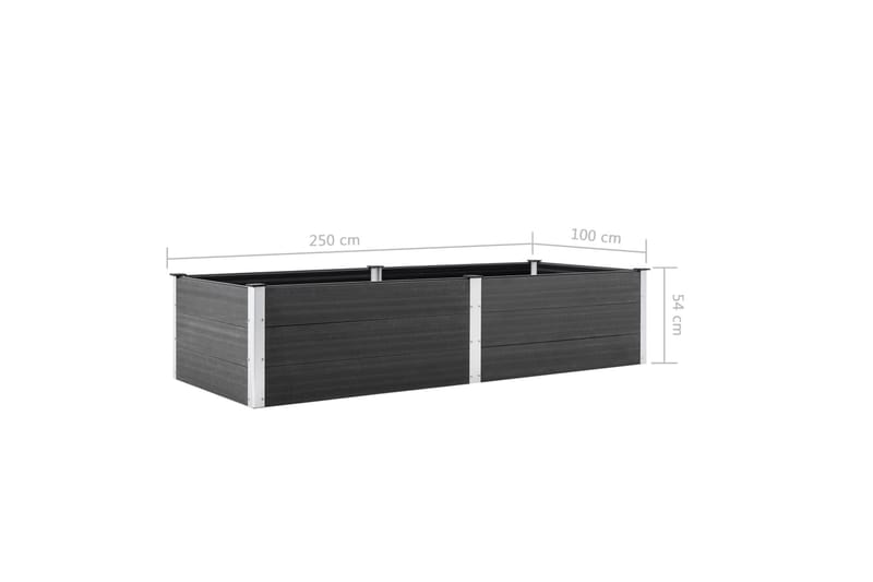 Høybed 250x100x54 cm WPC grå - Hagemøbler - Øvrig utendørs - Tilbehør utendørs - Hagekrukker