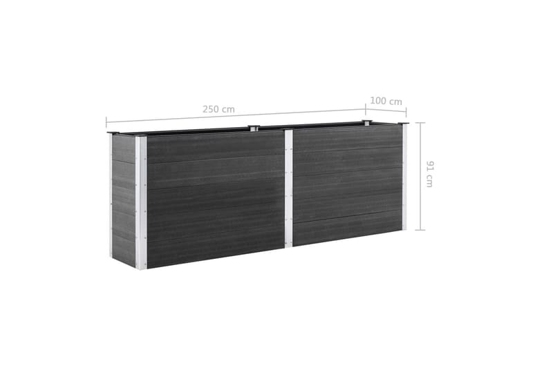 Høybed 250x100x91 cm WPC grå - Hagemøbler - Øvrig utendørs - Tilbehør utendørs - Hagekrukker