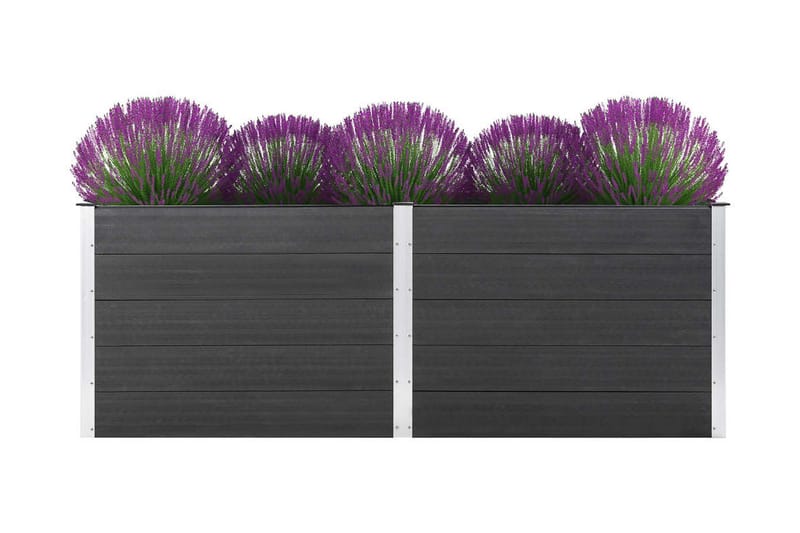 Høybed 250x100x91 cm WPC grå - Hagemøbler - Øvrig utendørs - Tilbehør utendørs - Hagekrukker