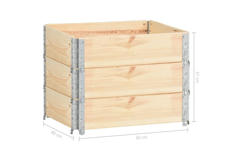 Høybed 3 stk 60x80 cm heltre furu - Hagemøbler - Øvrig utendørs - Tilbehør utendørs - Hagekrukker