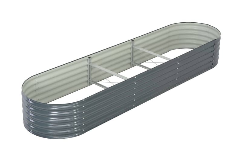 Høybed 320x80x44 cm galvanisert stål grå - Hagemøbler - Øvrig utendørs - Tilbehør utendørs - Hagekrukker