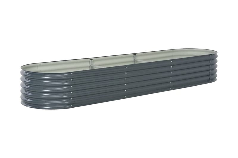 Høybed 320x80x44 cm galvanisert stål grå - Hagemøbler - Øvrig utendørs - Tilbehør utendørs - Hagekrukker