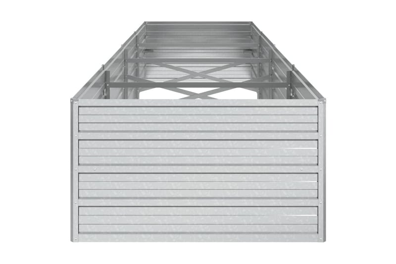 Høybed 320x80x45 cm galvanisert stål sølv - Silver - Hagemøbler - Øvrig utendørs - Tilbehør utendørs - Hagekrukker