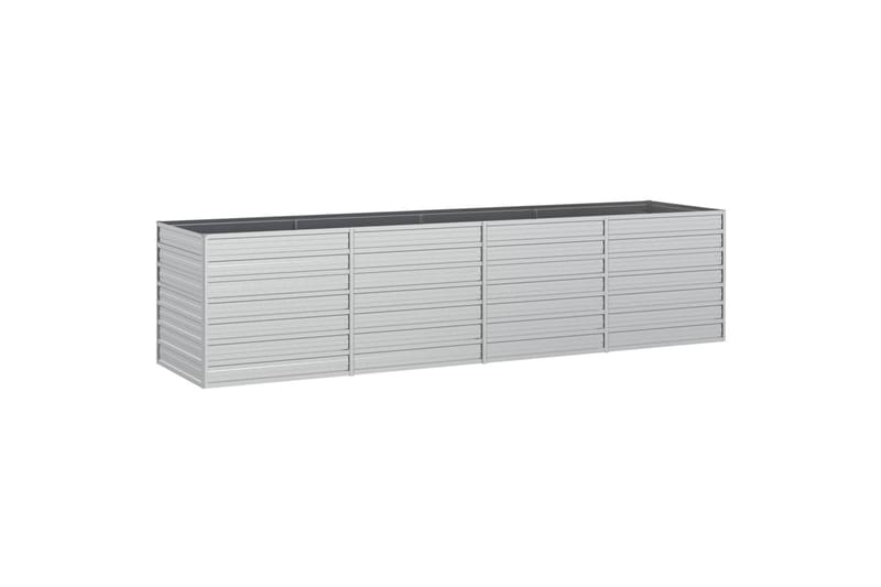 Høybed 320x80x77 cm galvanisert stål sølv - Silver - Hagemøbler - Øvrig utendørs - Tilbehør utendørs - Hagekrukker