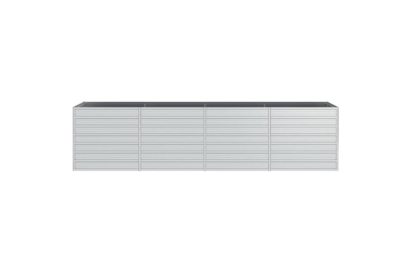 Høybed 320x80x77 cm galvanisert stål sølv - Silver - Hagemøbler - Øvrig utendørs - Tilbehør utendørs - Hagekrukker
