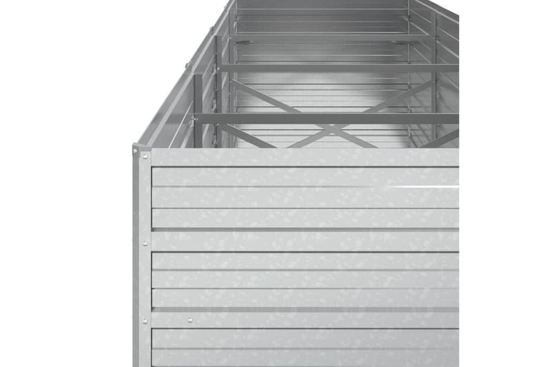 Høybed 320x80x77 cm galvanisert stål sølv - Silver - Hagemøbler - Øvrig utendørs - Tilbehør utendørs - Hagekrukker