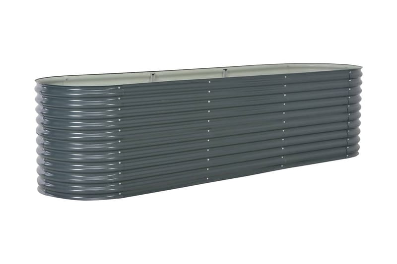Høybed 320x80x81 cm galvanisert stål grå - Hagemøbler - Øvrig utendørs - Tilbehør utendørs - Hagekrukker