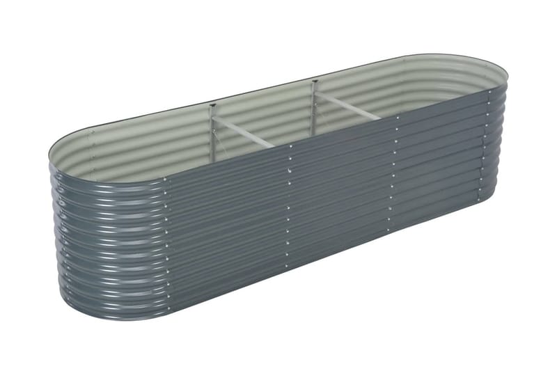 Høybed 320x80x81 cm galvanisert stål grå - Hagemøbler - Øvrig utendørs - Tilbehør utendørs - Hagekrukker