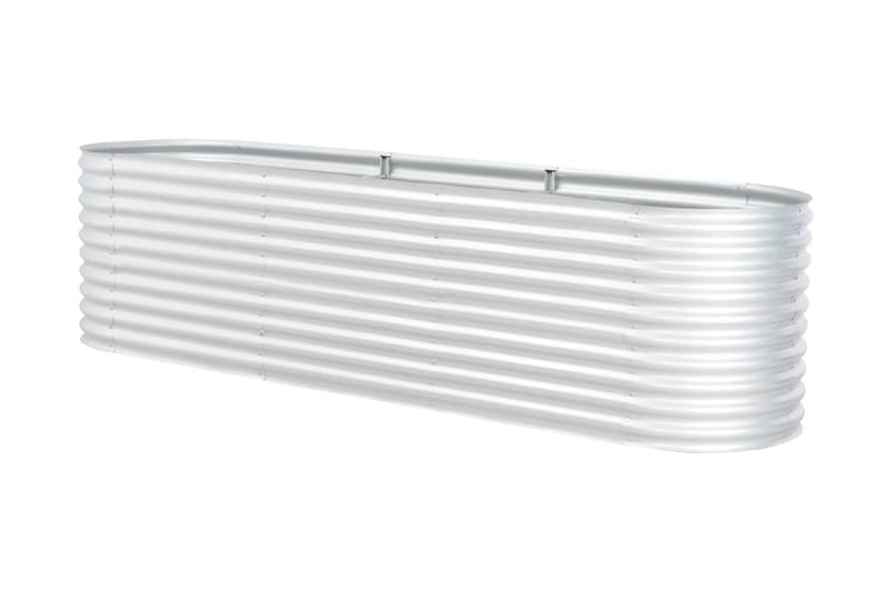 Høybed 320x80x81 cm galvanisert stål sølv - Hagemøbler - Øvrig utendørs - Tilbehør utendørs - Hagekrukker
