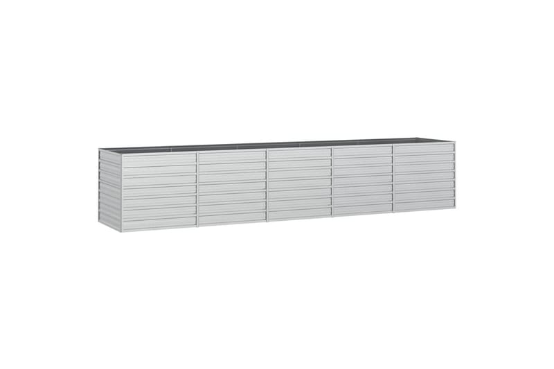 Høybed 400x80x77 cm galvanisert stål sølv - Silver - Hagemøbler - Øvrig utendørs - Tilbehør utendørs - Hagekrukker