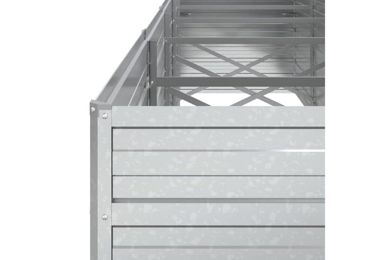 Høybed 400x80x77 cm galvanisert stål sølv - Silver - Hagemøbler - Øvrig utendørs - Tilbehør utendørs - Hagekrukker