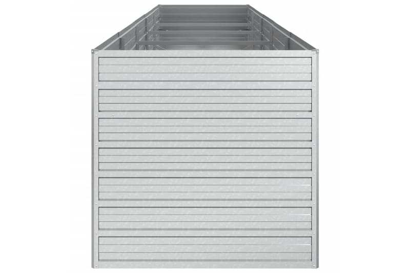 Høybed 400x80x77 cm galvanisert stål sølv - Silver - Hagemøbler - Øvrig utendørs - Tilbehør utendørs - Hagekrukker