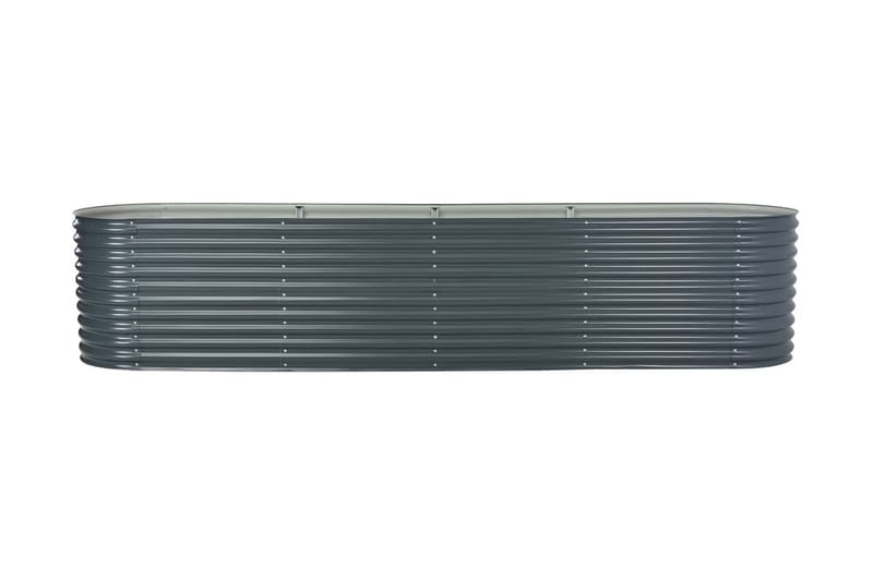 Høybed 400x80x81 cm galvanisert stål grå - Hagemøbler - Øvrig utendørs - Tilbehør utendørs - Hagekrukker