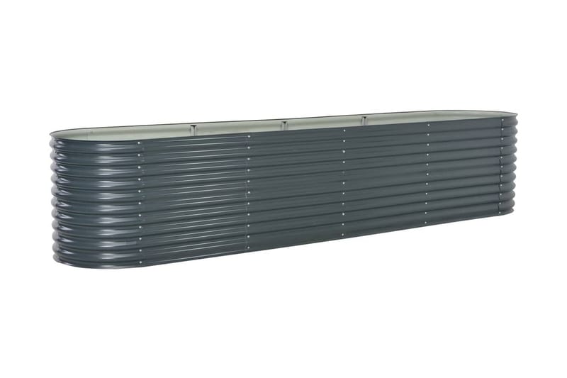 Høybed 400x80x81 cm galvanisert stål grå - Hagemøbler - Øvrig utendørs - Tilbehør utendørs - Hagekrukker