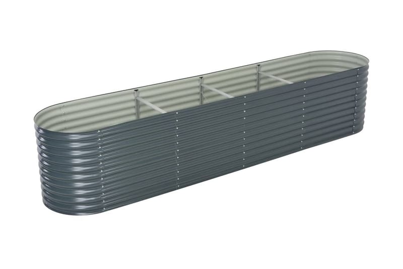 Høybed 400x80x81 cm galvanisert stål grå - Hagemøbler - Øvrig utendørs - Tilbehør utendørs - Hagekrukker
